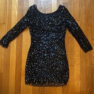 black sequin party dress